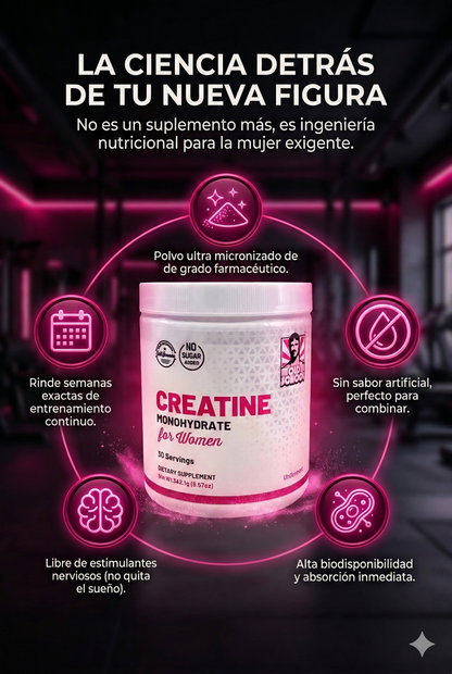 Old School Creatina Monohidratada para mujeres- 240 gr - Fuerza y definición muscular