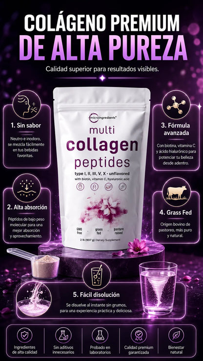 Collagen Peptides™ (450 grs): Piel radiante y articulaciones fuertes de inmediato.