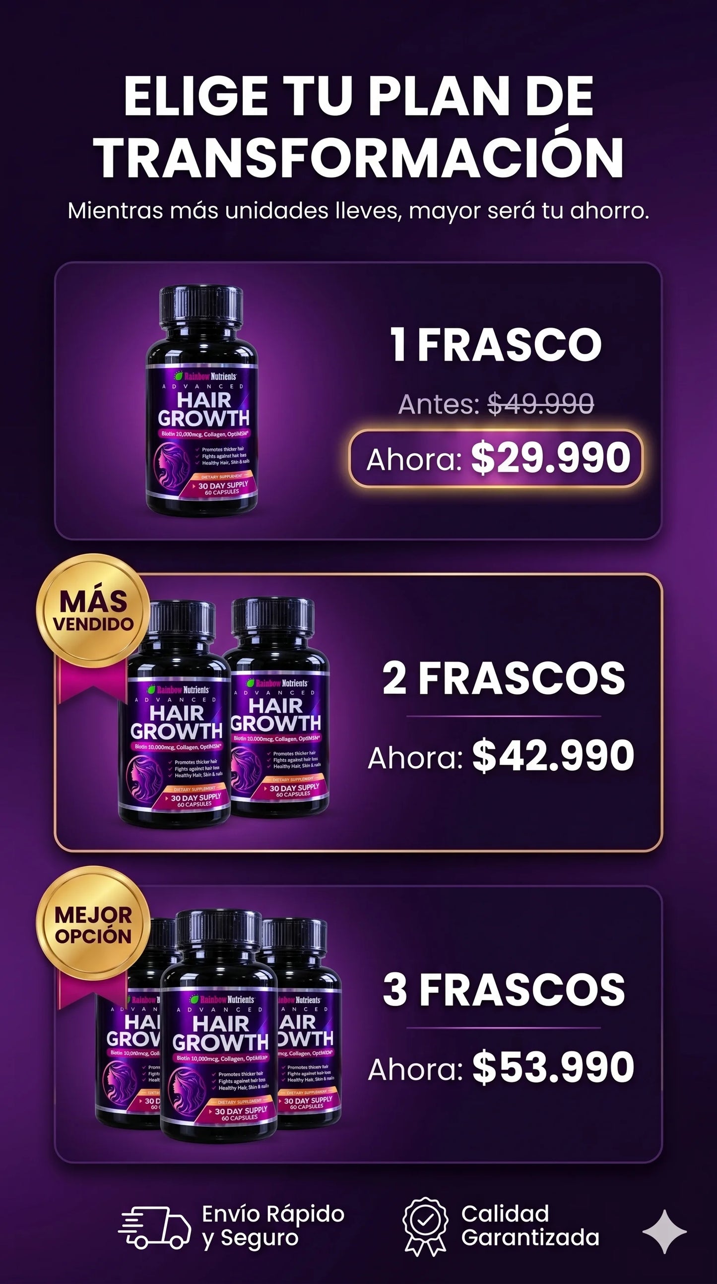 Advanced Hair Growth™Detén la caída, recupera tu brillo.