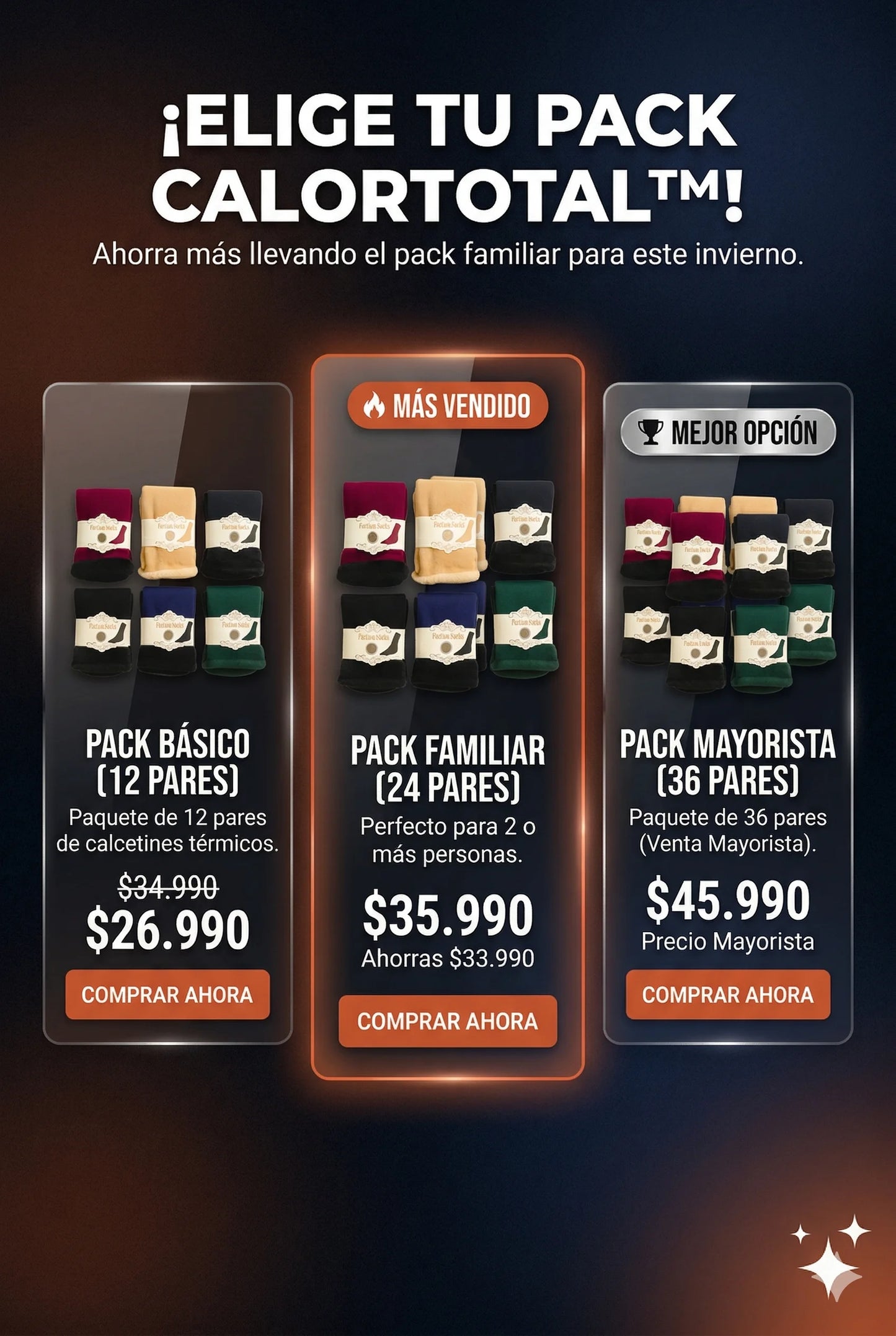 OFERTA Pack 12 Calcetines térmicos CalorTotal™-Olvidate del frío con su interior afelpado.