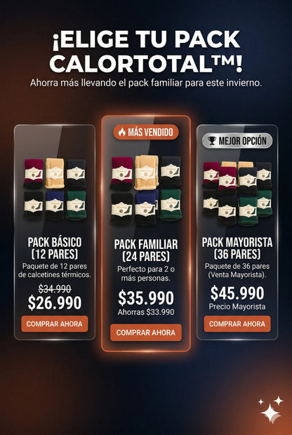 OFERTA Pack 12 Calcetines térmicos CalorTotal™-Olvidate del frío con su interior afelpado.