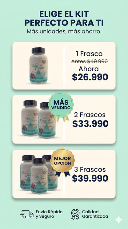 15 Day Cleanse™: Tu limpieza digestiva 100% natural.