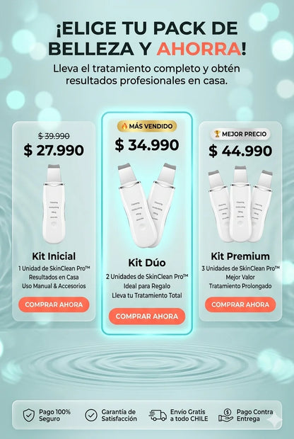 SkinClean Pro-Espatula Facial Ultrasonica Exfoliante