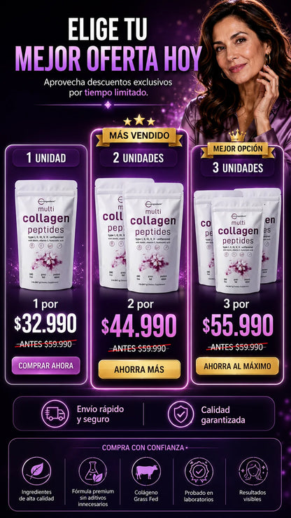 Collagen Peptides™ (450 grs): Piel radiante y articulaciones fuertes de inmediato.