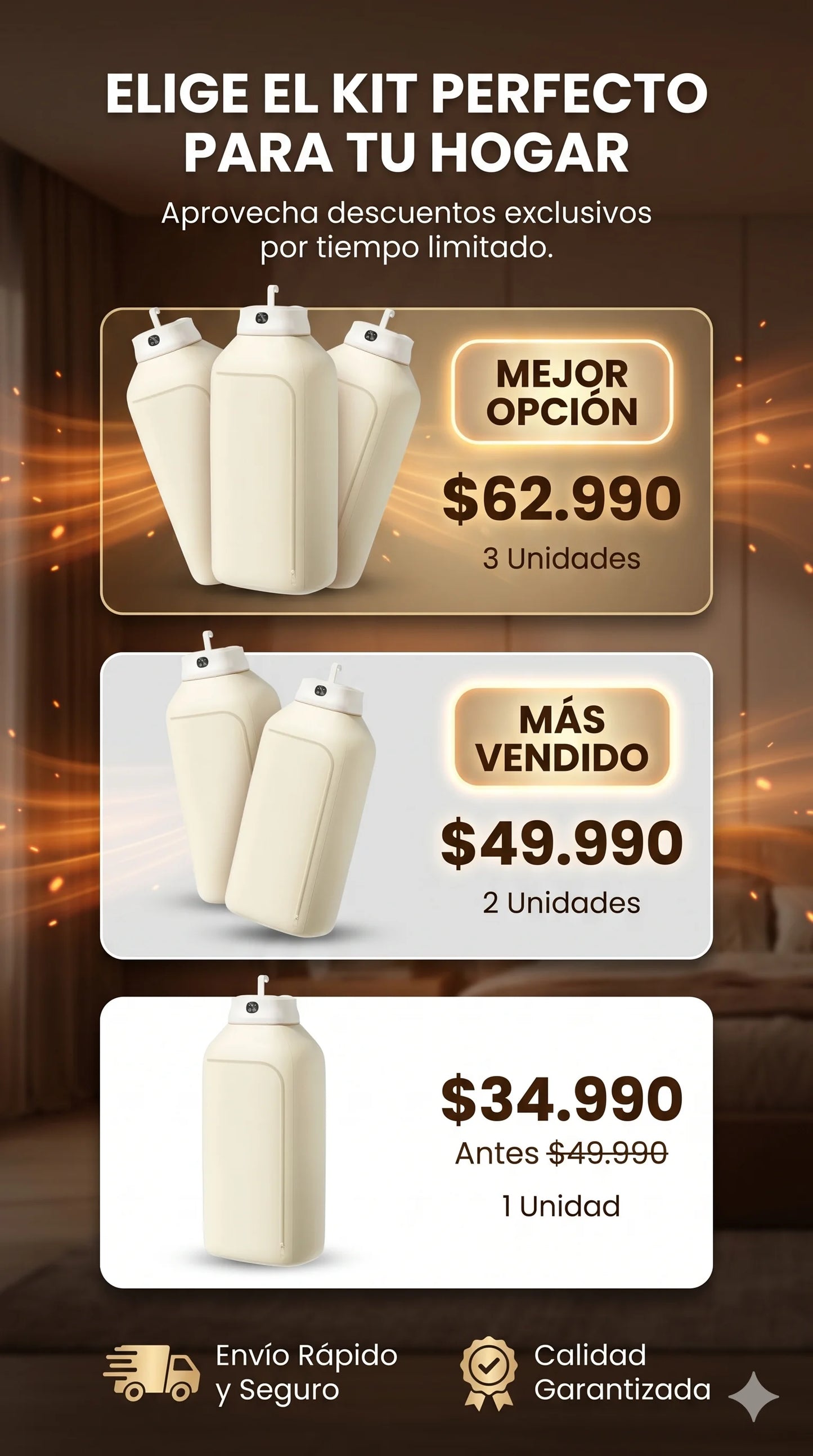 QuickDry™: Secado eficiente donde lo necesites.
