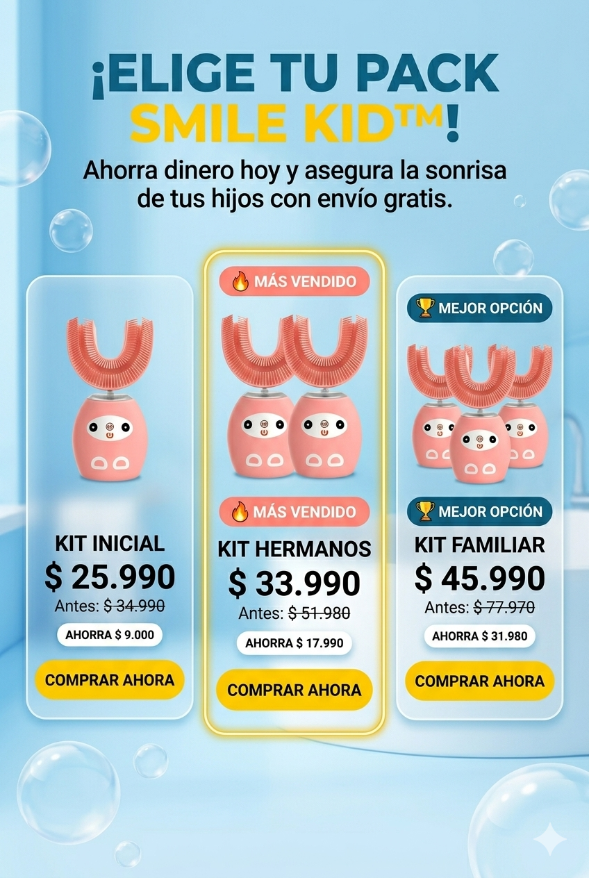 Smile Kid™: Cepillo dental con Limpieza 360° que tus hijos amarán usar.