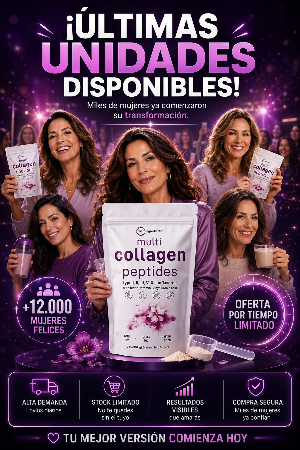 Collagen Peptides™ (450 grs): Piel radiante y articulaciones fuertes de inmediato.