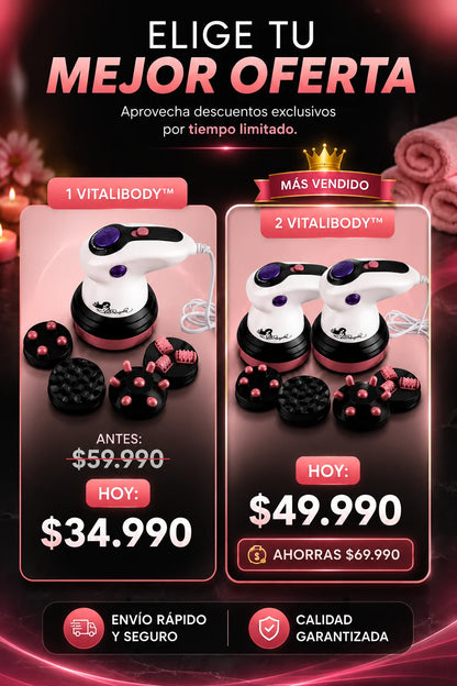 VitaliBody™ La Solución Todo-en-Uno para Dolor, Celulitis y Estrés.