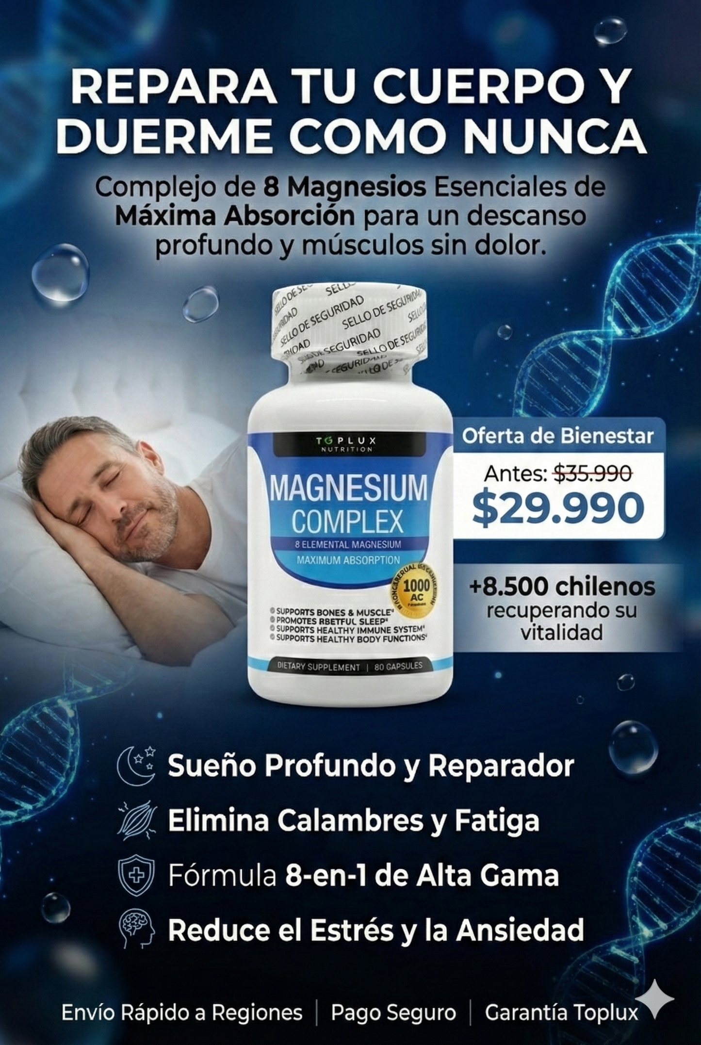 MAGNESIO COMPLEX 1000 MG-8 MAGNESIOS EN 1