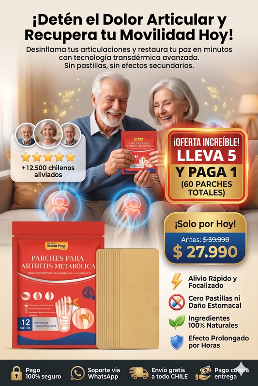OFERTA 5X1 (60 parches)Artritis Stop™ : Desinflama tus articulaciones