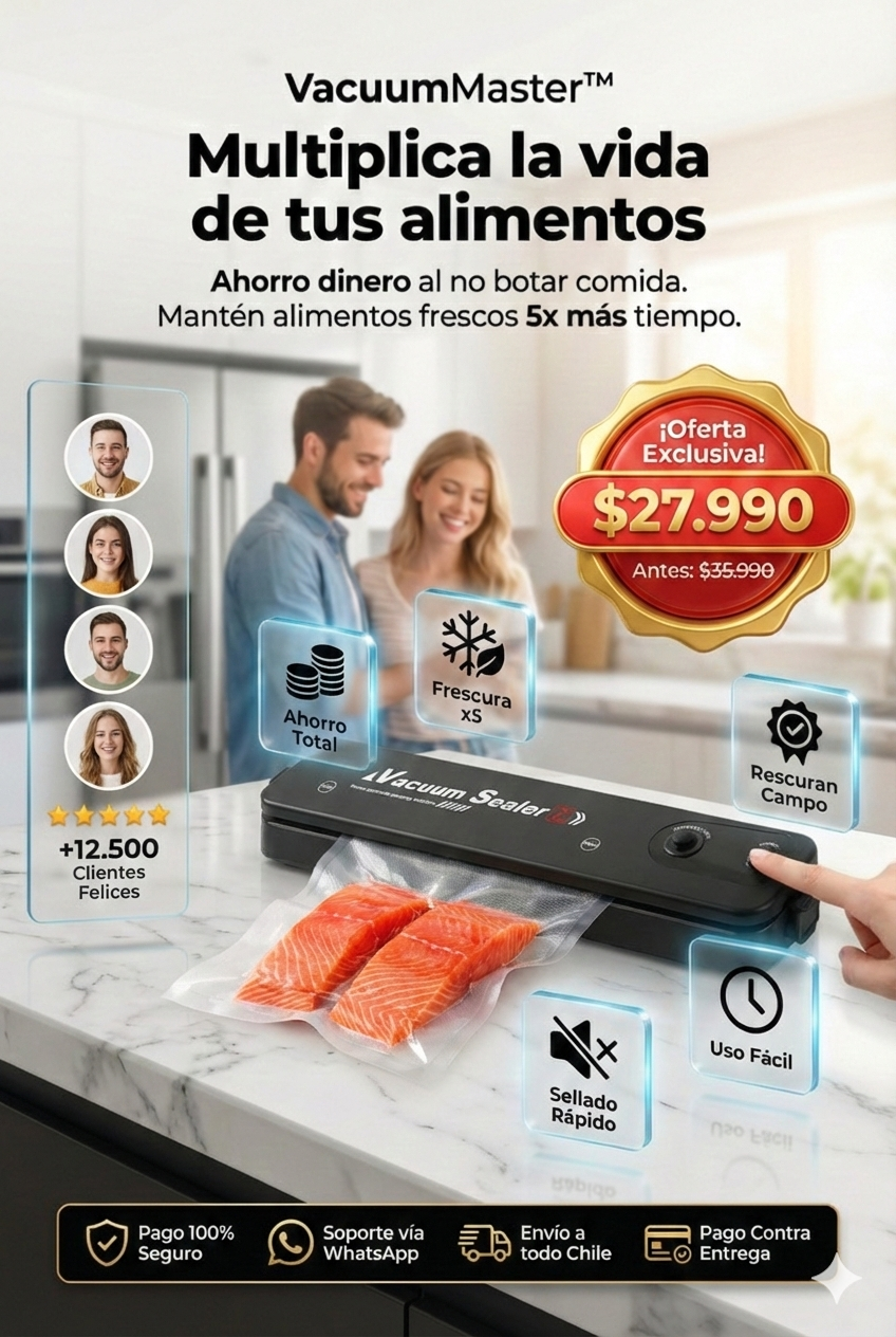 VacuumMaster™ Multiplica la vida de tus alimentos.