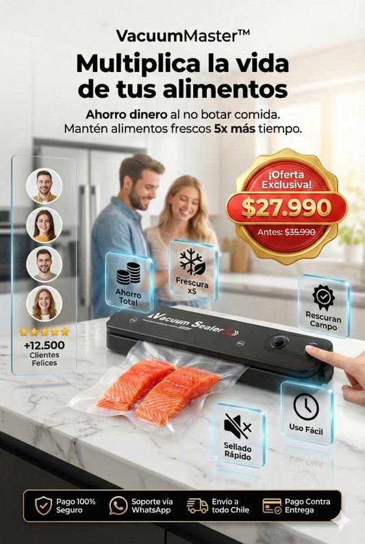 VacuumMaster™ Multiplica la vida de tus alimentos.