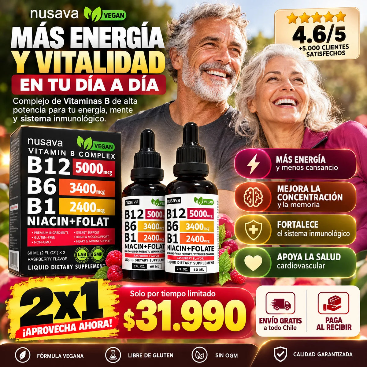 Vitamina B12 Nusava 2X1 ™ — Vitalidad recargada desde la primera gota